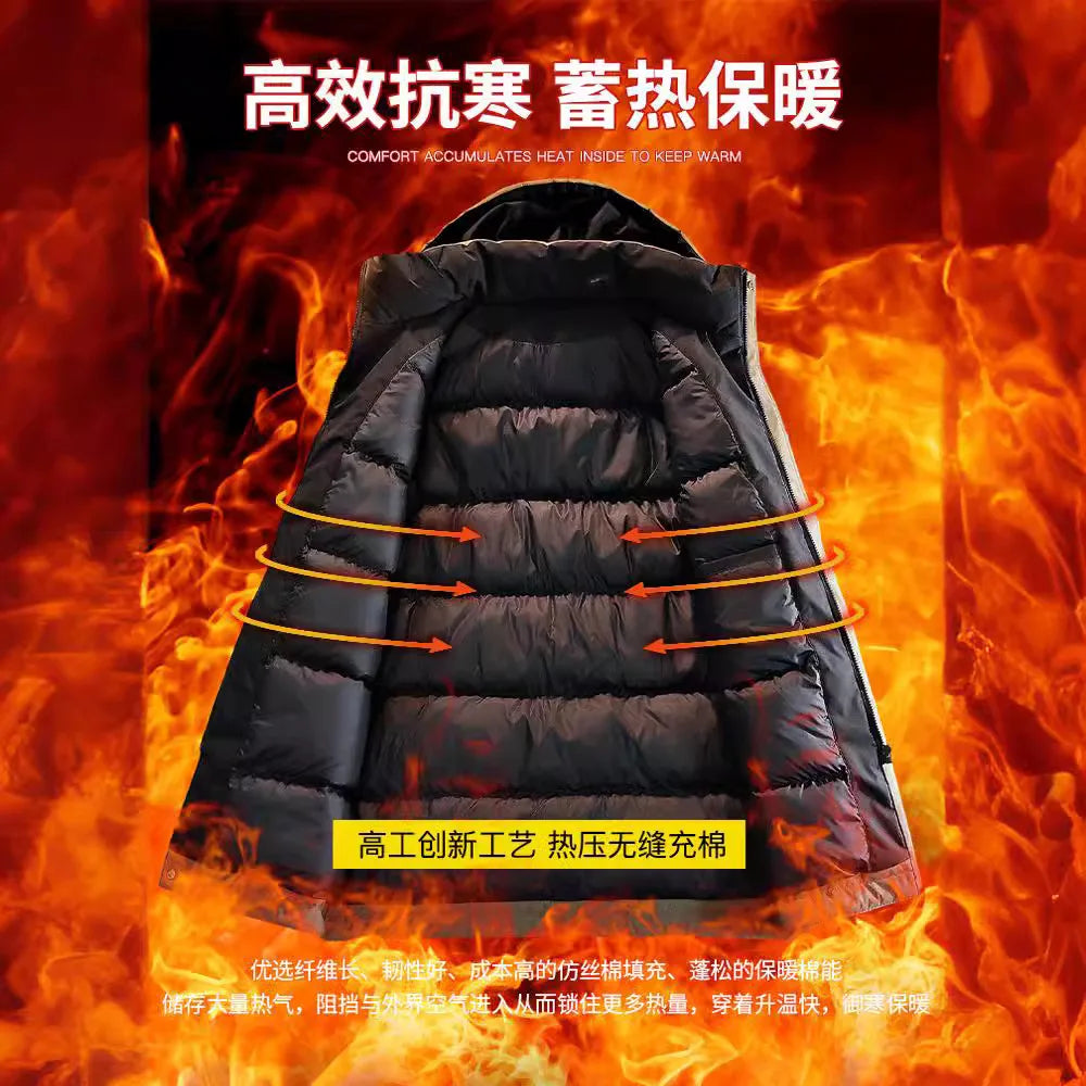 Winterparka mit Kapuze und Reißverschluss Herren