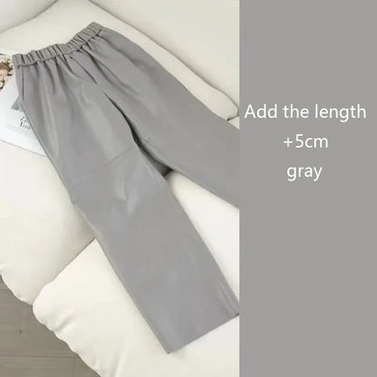 Damen Hose elastischer Bund Knöchellang Schwarz