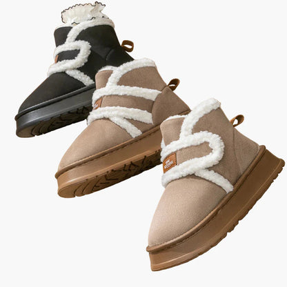 Damen Winter Hausschuhe mit Warmfutter und Klettverschluss – Komfortable Indoor Boots für Zuhause