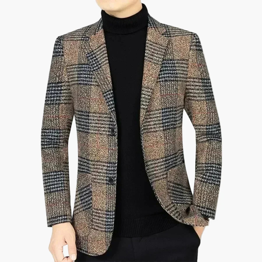 Herren Blazer Kariert Modern Business Freizeit Stil – Eleganter Sakko für Büro und Alltag