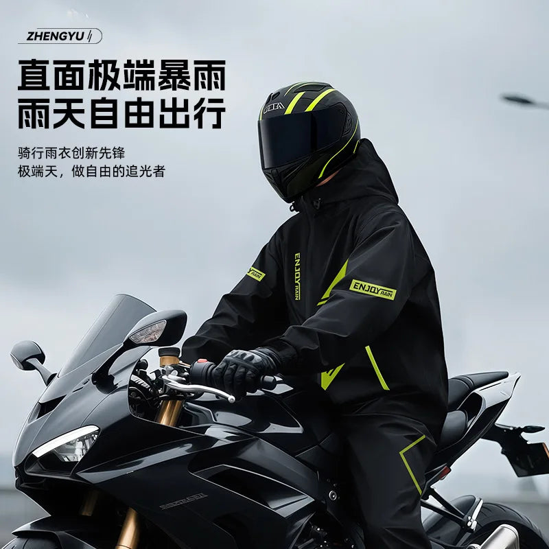 Regenjacke und Regenhose Set Motorradanzug Wasserdicht Winddicht