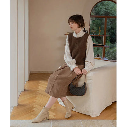 Damen Strickpullover Weste Grün Kurz Gerippt