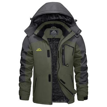 Winter Outdoorjacke für Herren mit Kapuze und Plüschfutter, viele Farben