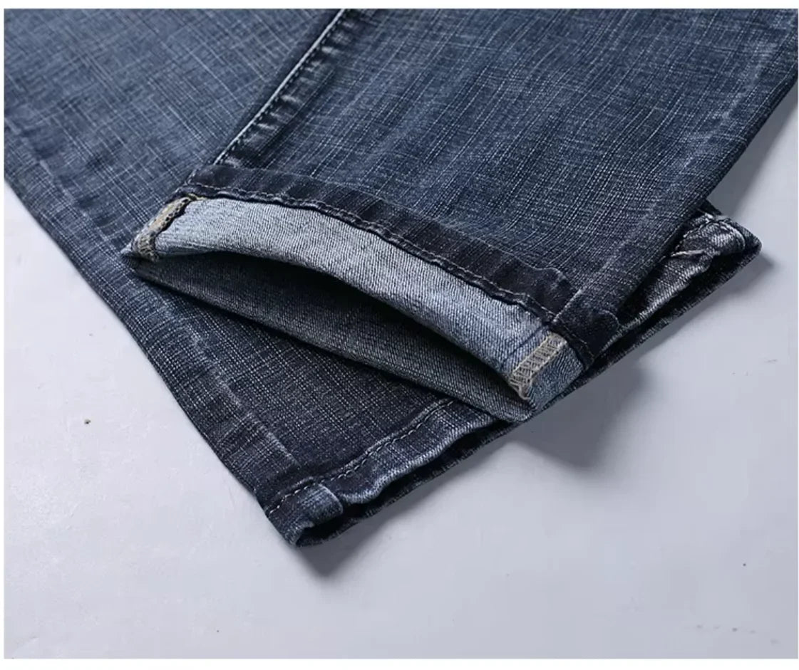 Herren Jeans Hose Straight Fit Denim Freizeithose Blau