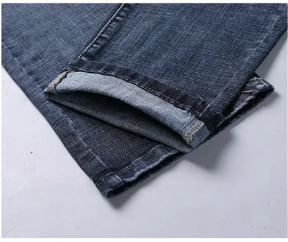 Herren Jeans Hose Straight Fit Denim Freizeithose Blau