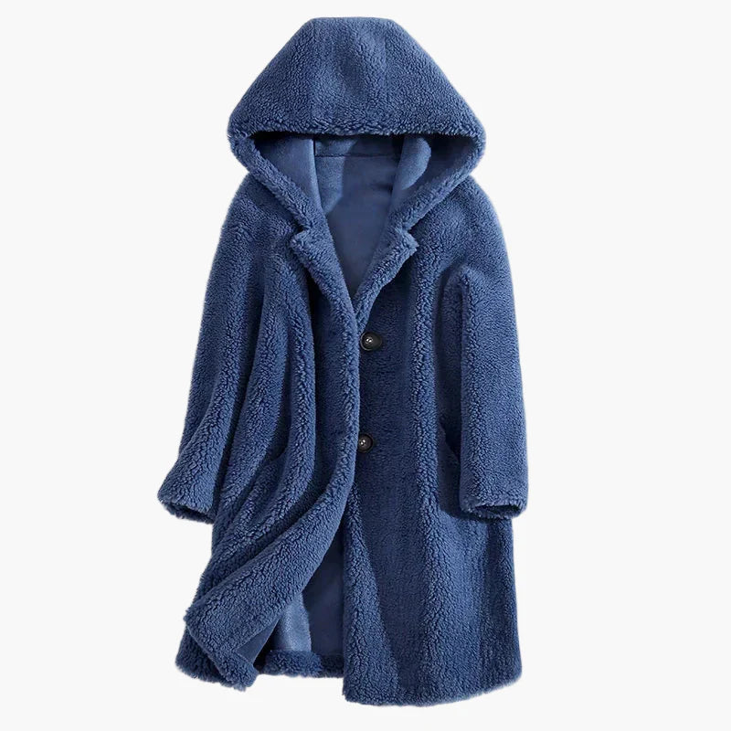 Damen Teddyfell-Mantel mit Kapuze – Kuscheliger Wintermantel für Alltag & Freizeit