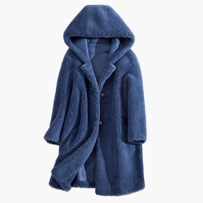 Damen Teddyfell-Mantel mit Kapuze – Kuscheliger Wintermantel für Alltag & Freizeit
