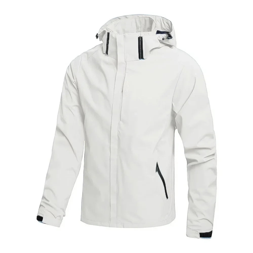 Herren Outdoor Jacke mit Kapuze & Reißverschluss – Schwarz