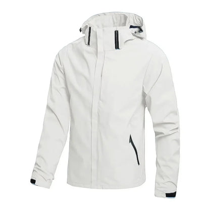 Herren Outdoor Jacke mit Kapuze & Reißverschluss – Schwarz