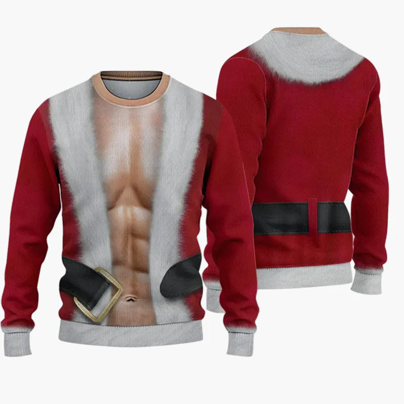 Herren Weihnachts-Pullover Lustig Ugly Christmas Sweater „Christmas Bros“ mit Santa & Jesus – Perfekt für Weihnachtsfeiern