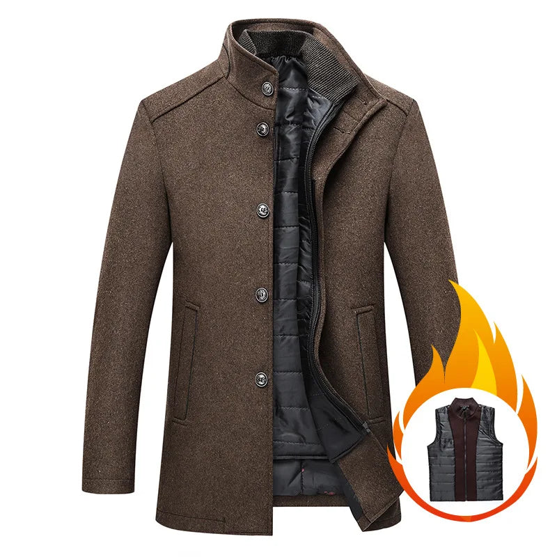 Herren Eleganter Wintermantel – Klassische Business- und Freizeitjacke