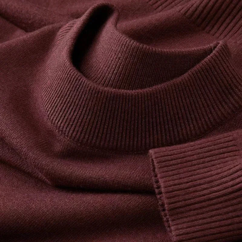 Unisex Langarm-Strickpullover mit Rundhalsausschnitt und Rippbündchen
