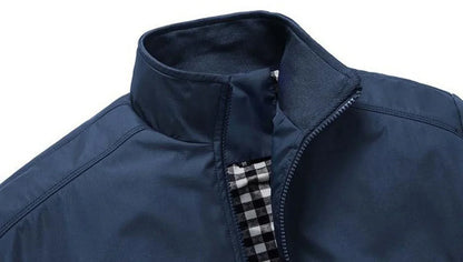 Herren Freizeit Bomberjacke mit Stehkragen und Reißverschluss, Windbreaker Übergangsjacke