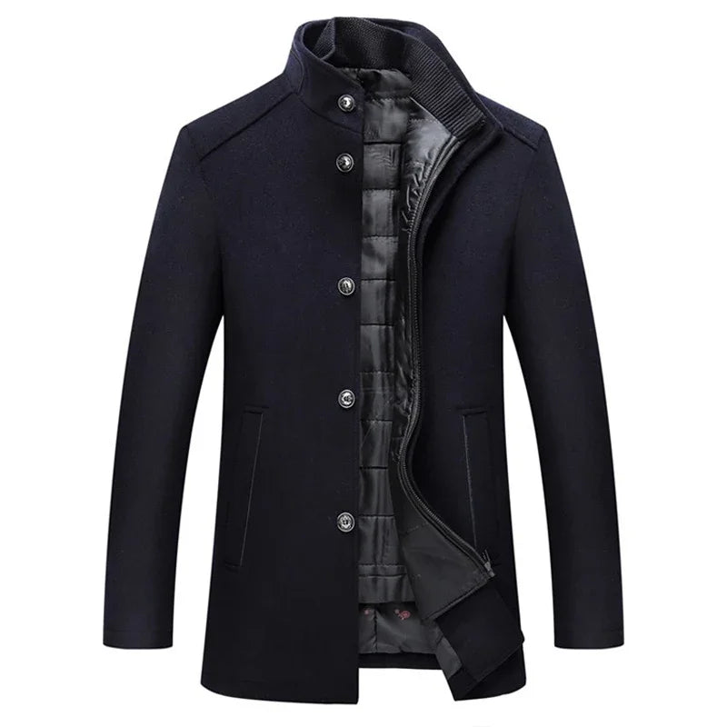 Herren Eleganter Wintermantel – Klassische Business- und Freizeitjacke