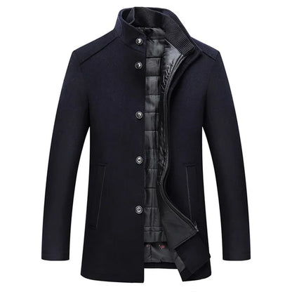 Herren Eleganter Wintermantel – Klassische Business- und Freizeitjacke