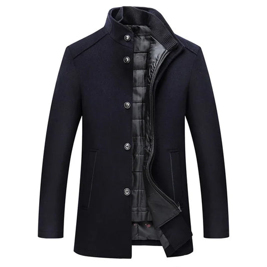 Herren Eleganter Wintermantel – Klassische Business- und Freizeitjacke