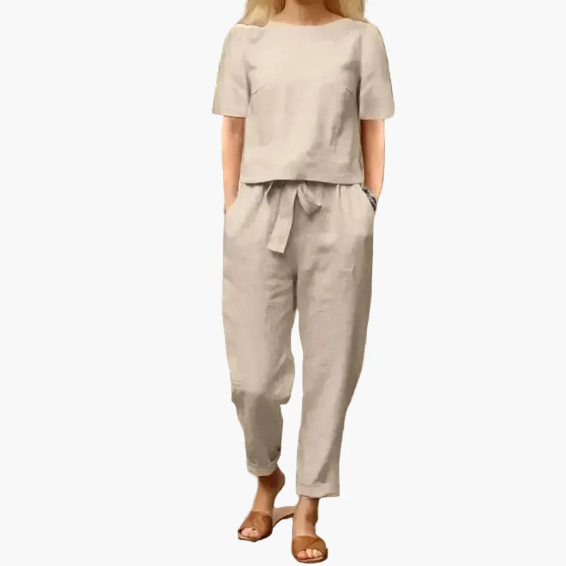 Damen Sommer Zweiteiler Set – Modisches Freizeit Outfit mit Lockerem Oberteil und Hose