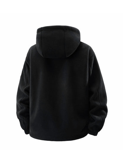 Herren Kapuzen-Fleecejacke mit Reißverschluss und Taschen, gefüttert