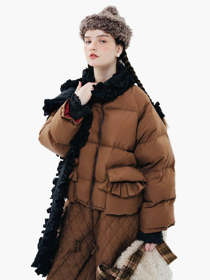 Damen Oversize Steppjacke im Vintage-Stil für Herbst und Winter – Modisch und Vielseitig