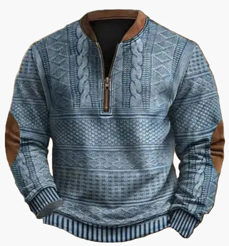 Herren Strickpullover mit Halbreißverschluss – Modischer Winterpullover für Freizeit und Alltag