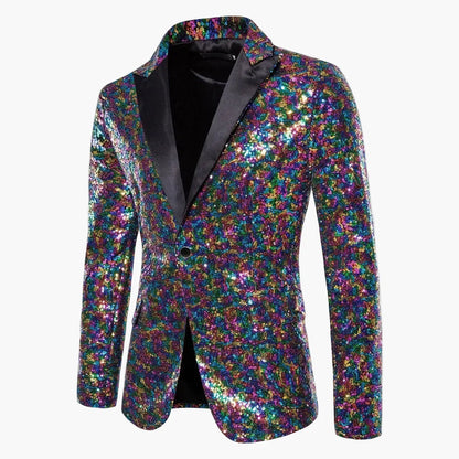 Herren Glitzer Pailletten Sakko – Party & Event Blazer im auffälligen Design