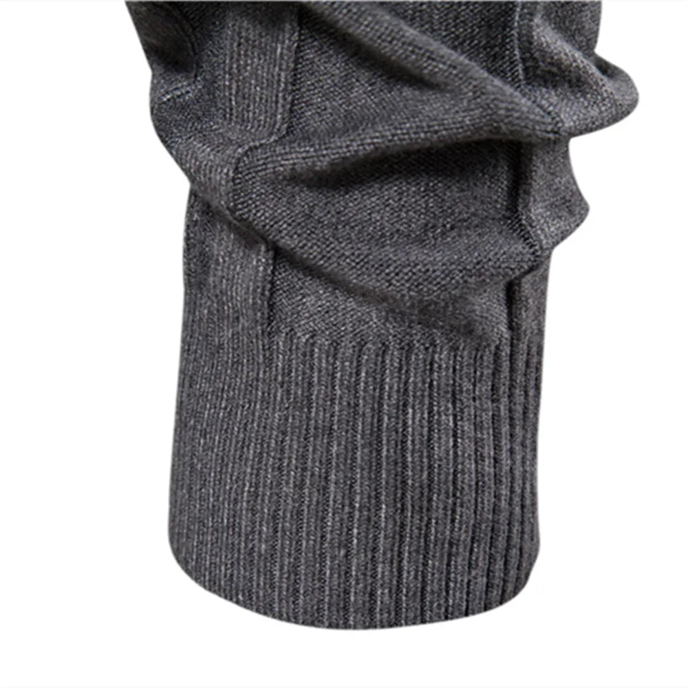 Herren Rollkragenpullover mit Rippstruktur – Eng anliegender Strickpullover
