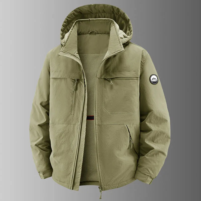 Herren Outdoor Jacke mit Kapuze & Reißverschlusstaschen
