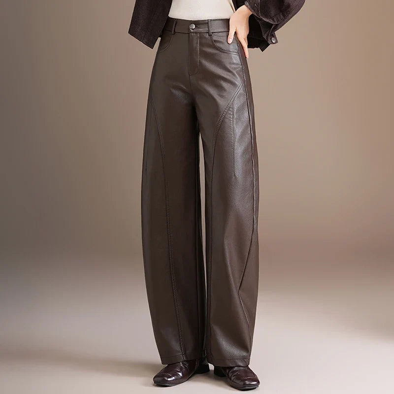Damen Weite Hose mit weitem Bein und hoher Taille