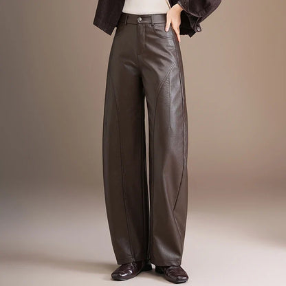 Damen Weite Hose mit weitem Bein und hoher Taille