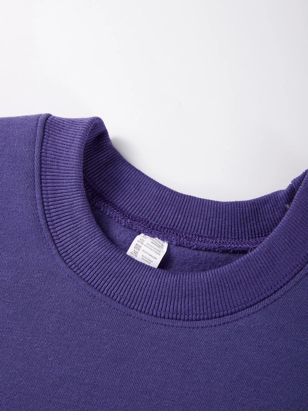 Damen Sweatshirt Lila Oversize Rundhals Langarm Basic-Pullover