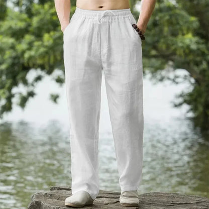 Unisex Leichte Hose mit Gummizug Kordelzug & Seitentaschen