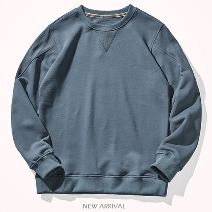 Herren Rundhals Sweatshirt Basic Pullover Langarmshirt Unifarben