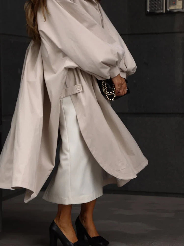 Damen Trenchcoat mit weiten Ärmeln und Manschetten