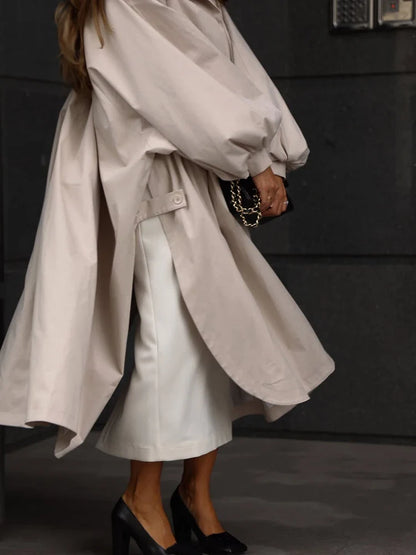 Damen Trenchcoat mit weiten Ärmeln und Manschetten