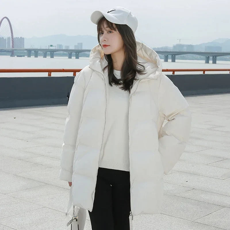 Damen Steppjacke mit Kapuze Weiß