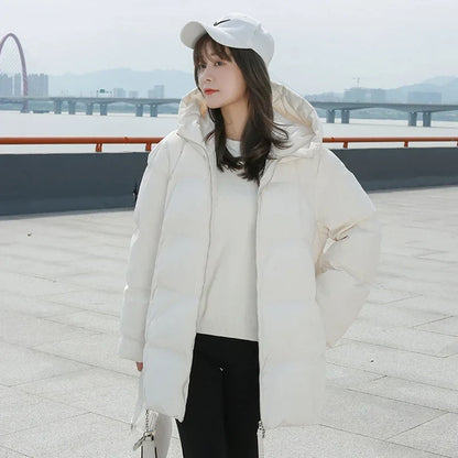 Damen Steppjacke mit Kapuze Weiß