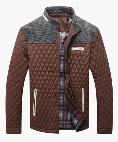Herren Steppjacke Casual Bomberjacke mit Karofutter – Modische Übergangsjacke für Alltag und Freizeit