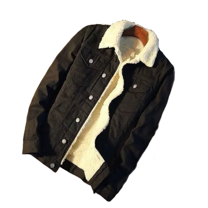 Herren Lässige Sherpa-gefütterte Denim Jacke für Herbst und Winter – Freizeitmode mit Komfort
