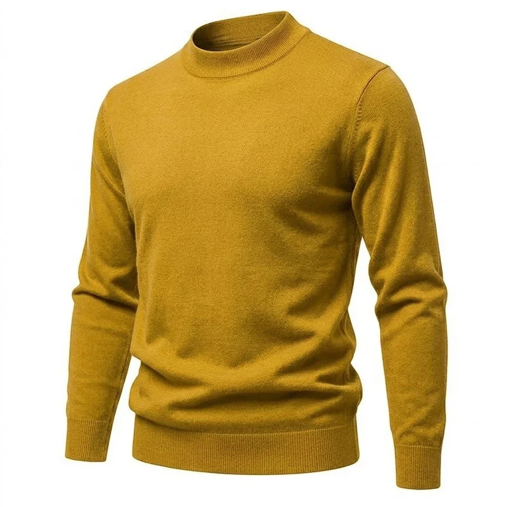 Herren Mock-Neck Pullover Langarm Basic