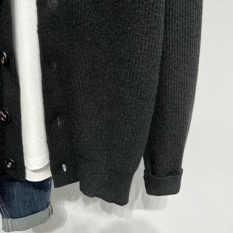 Herren Strickjacke mit Stehkragen – Lässiger Cardigan für Alltag und Freizeit