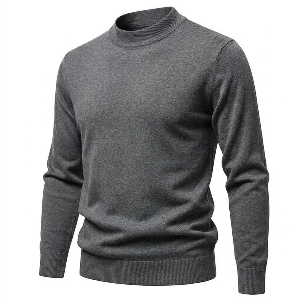 Herren Mock-Neck Pullover Langarm Basic