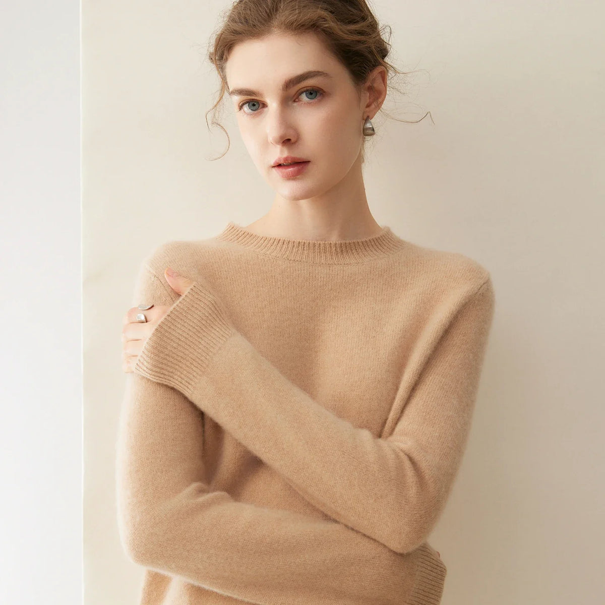 Damen Pullover Rundhals Langarm Weiches Material