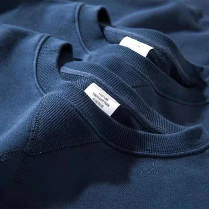 Unisex Langarm Sweatshirt Rundhals Grau meliert