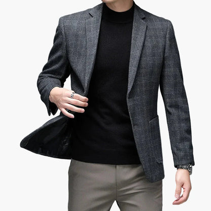 Herren Modernes Business-Sakko im klassischen Karo-Stil – Eleganter Freizeit- und Büro-Blazer