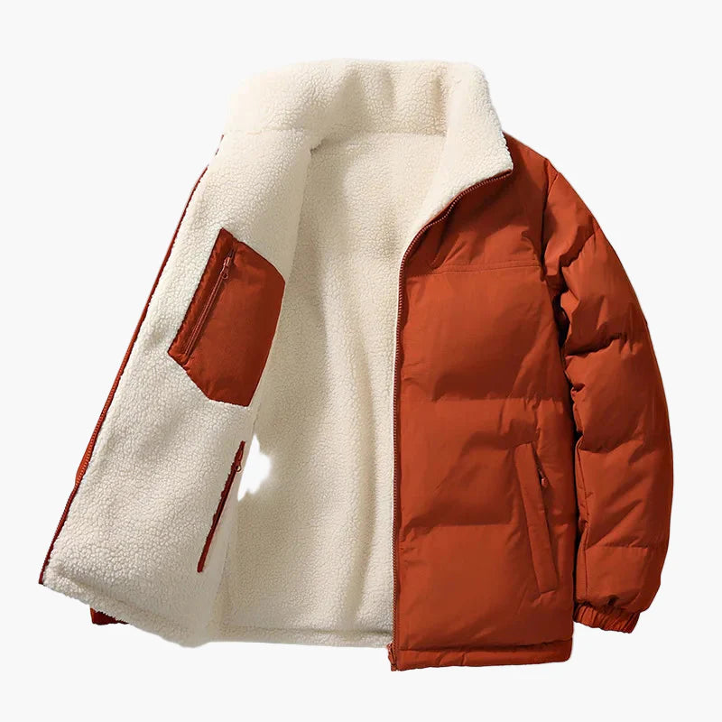 Herren Winter Steppjacke mit Stehkragen und Fleecefutter – Urban Casual Komfort