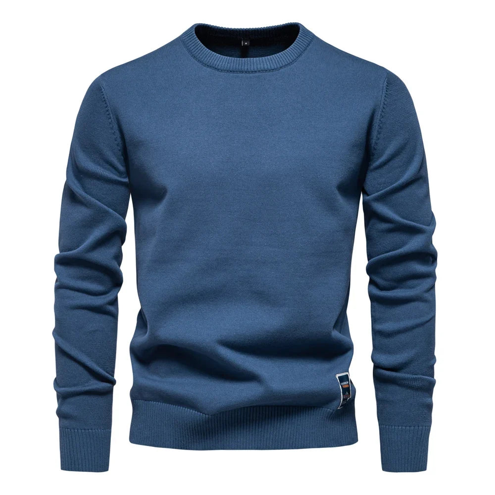 Herren Pullover Rundhalsausschnitt Feinstrick Langarm Verschiedene Farben