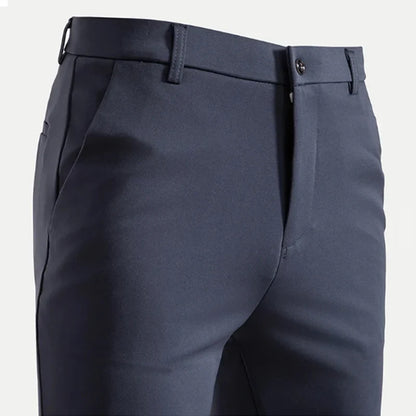 Herren Stoffhose Slim Fit mit Knopfverschluss und Gürtelschlaufen
