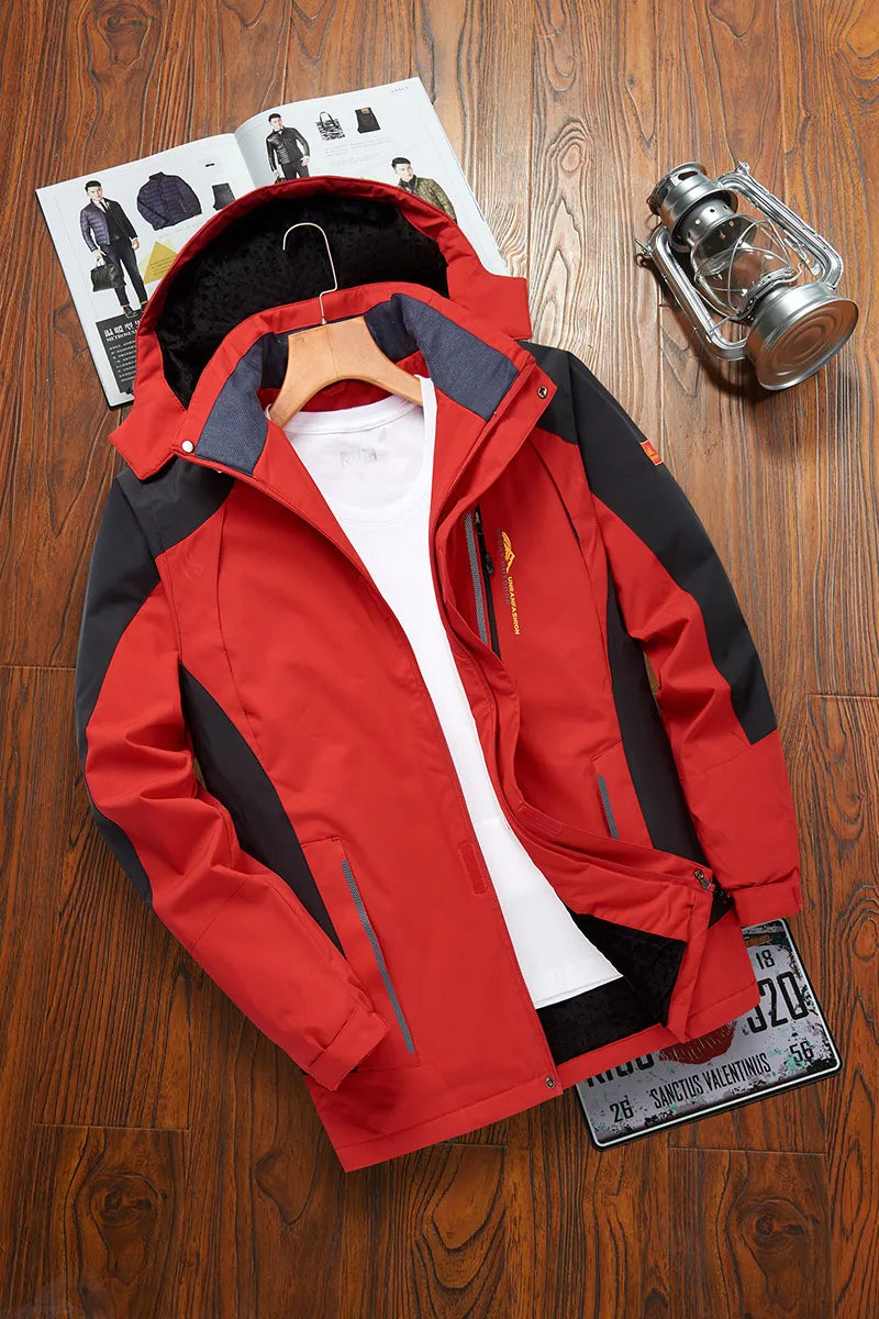 Herren Winterjacke mit Kapuze und Fleece-Futter – Atmungsaktiv & Winddicht, Blau