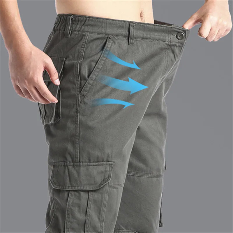 Herren Cargo Hose Freizeithose mit Taschen Outdoor Arbeitshose