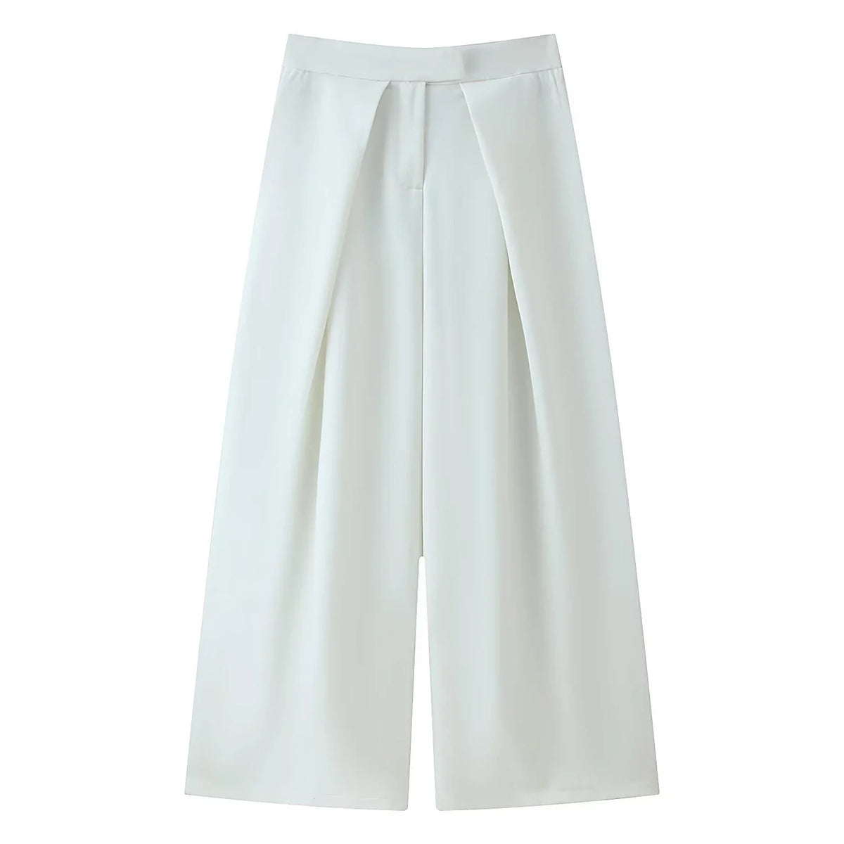 Damen Weite Culotte Hose mit Falten Kurz Weites Bein